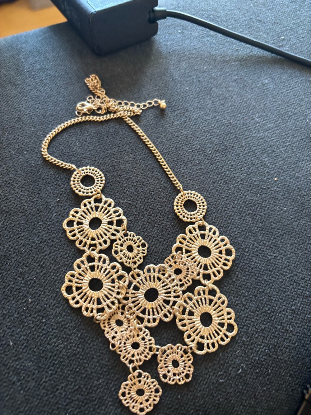 Gold Floral Statement Necklace - Women's Jewelry